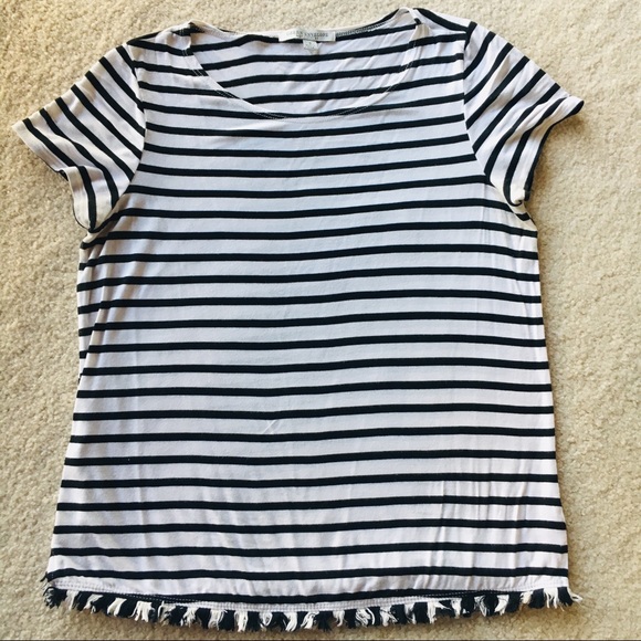 Classic striped tee with fringe trim - Picture 2 of 3